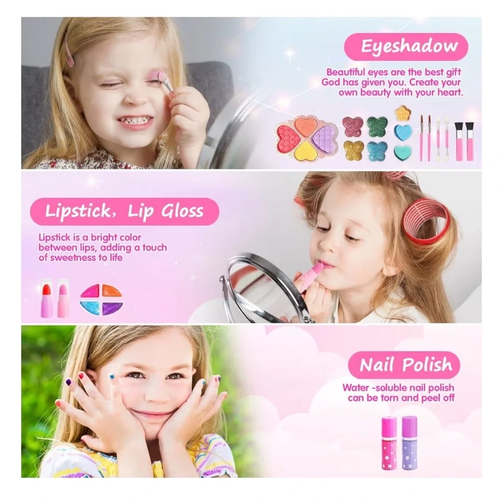Kids Fairy Make Up Case - Pink Portable Makeup Playset